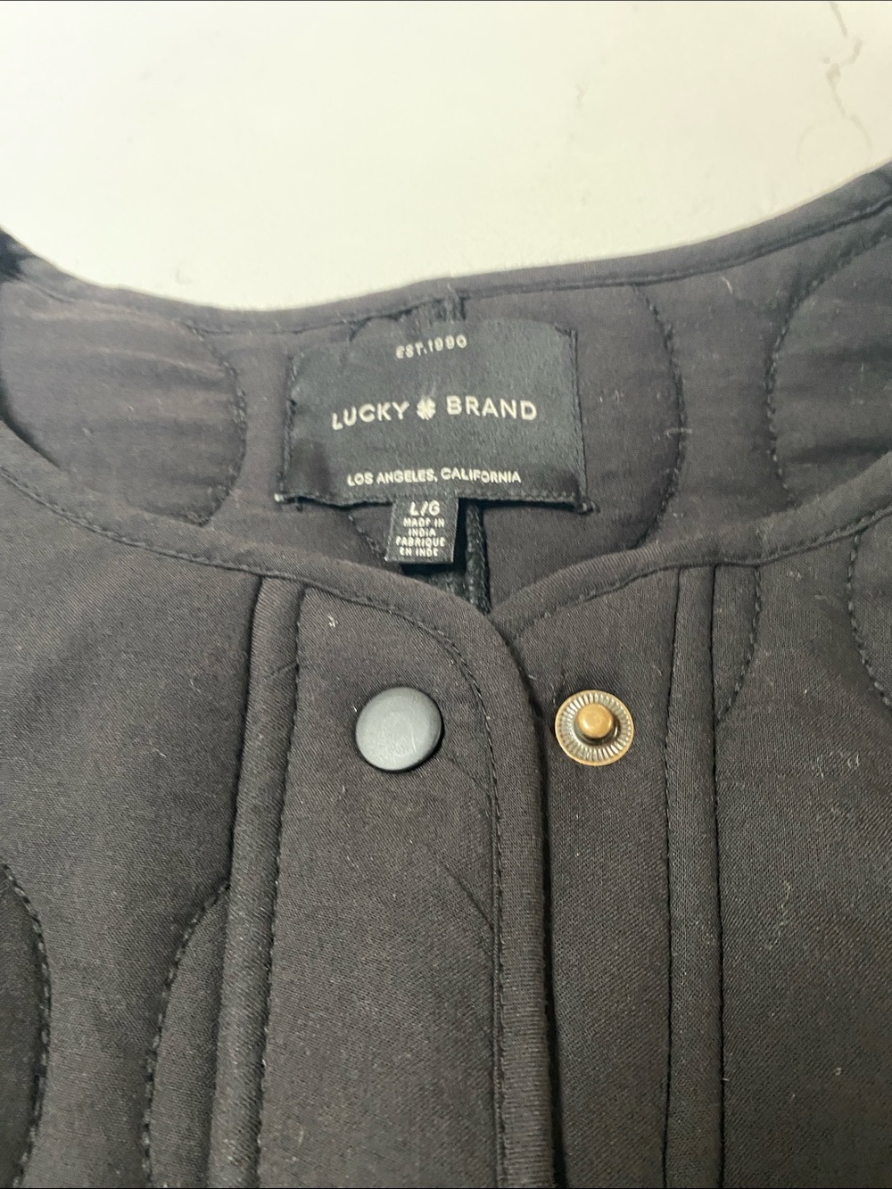 Lucky Brand Black Quilted Snap-Front Puffer Jacket - Picture 4 of 4